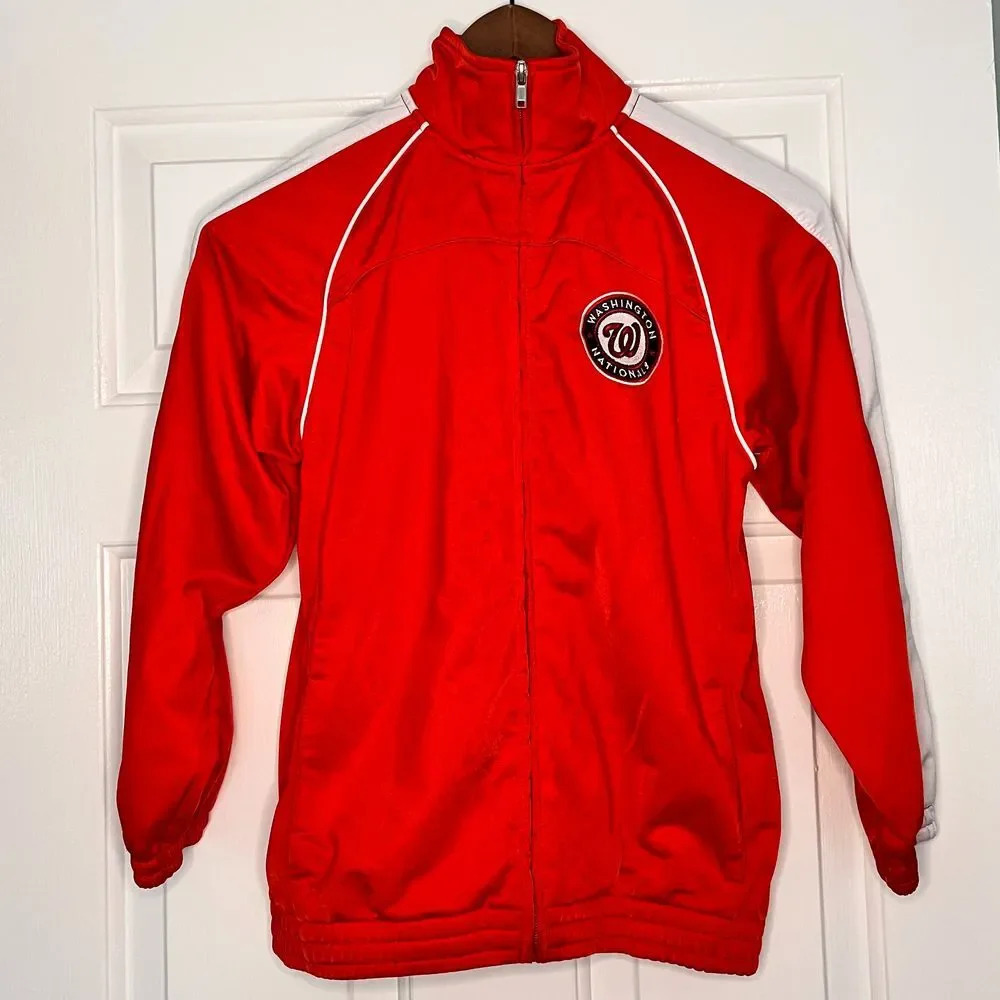 Washington Nationals‎ MLB Red Track Jacket By Team Athletics Kids  Size 8-10